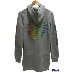 Rip Curl VTG Hoodie M The Search Surf Grey Zip Up Long Sleeve Sweater Dress 90's